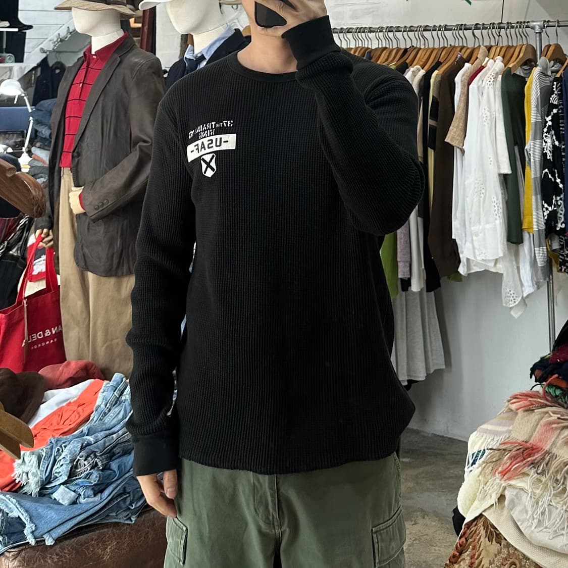 (착용컷) AVIREX 와플 티셔츠 (남성용 100) 상품이미지4