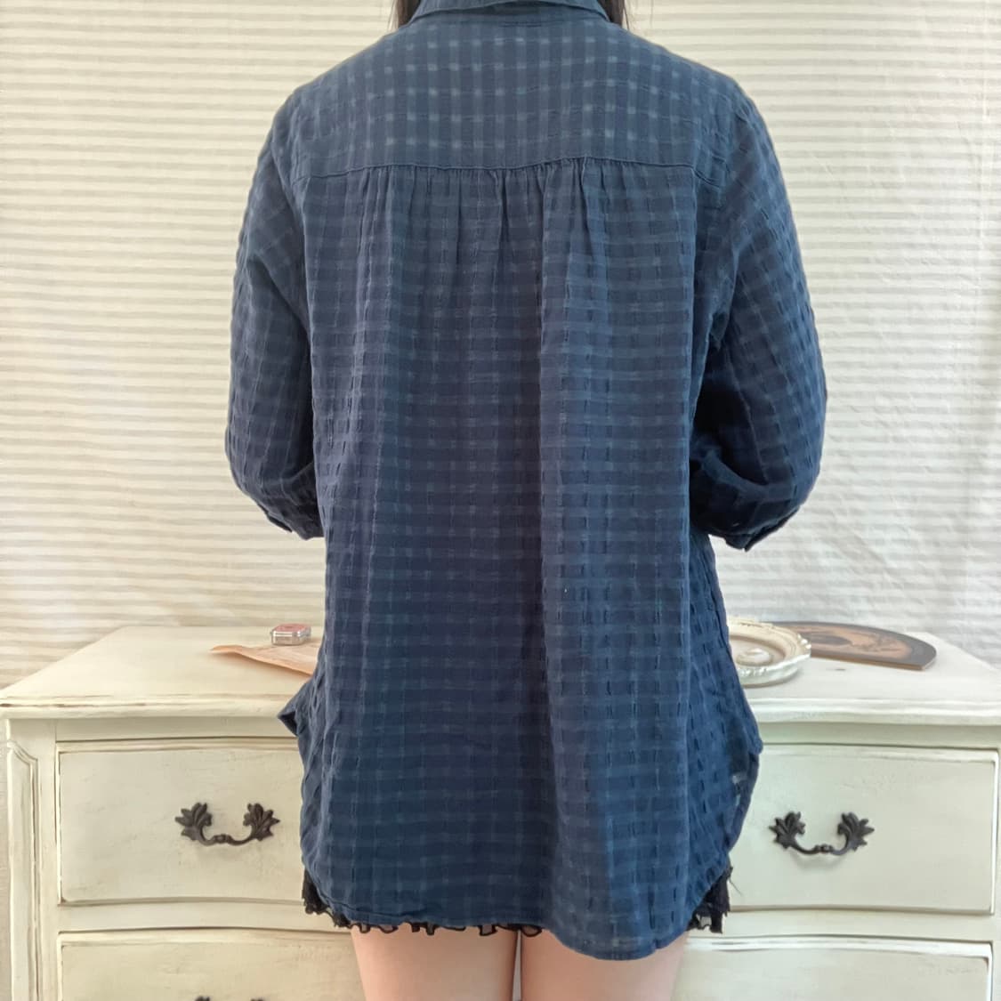 jpn vintage 딥 그린 버튼 블라우스 y2k 스트릿 갸루 펑키 상품이미지3