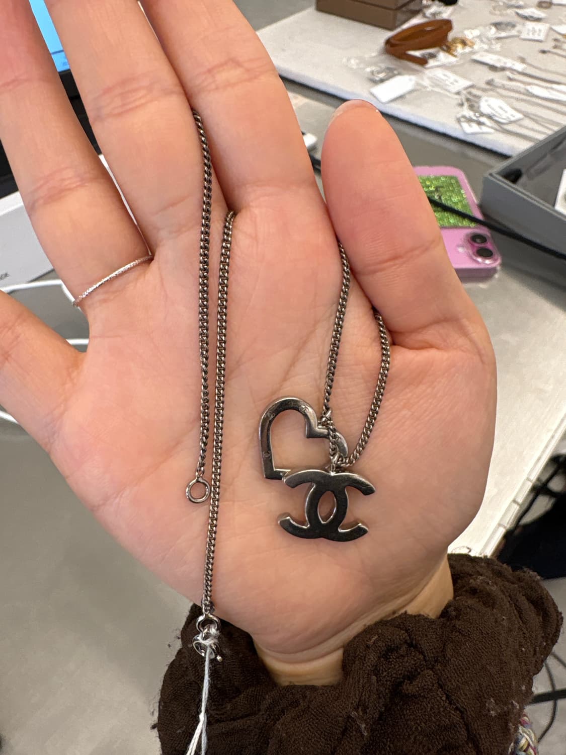빈티지 샤넬 하트 로고 목걸이 상품이미지2