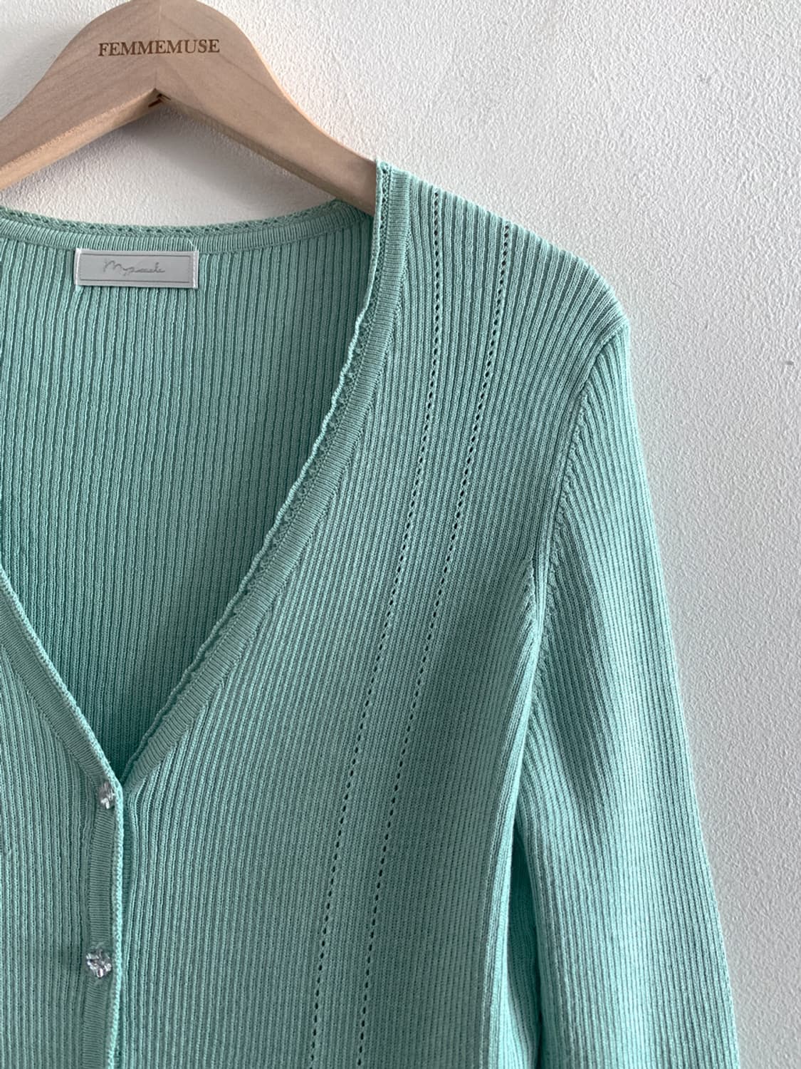 Ethnic Punching Pearl Button Cardigan 상품이미지3