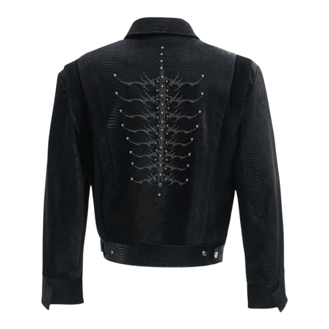 Snake Pattern Leather Patchwork jacket 상품이미지2