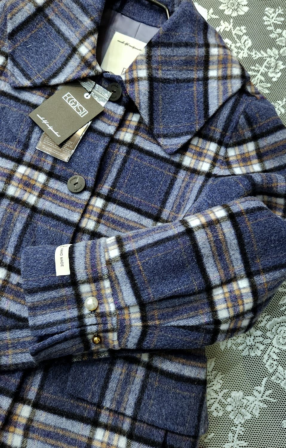 (새상품)에고이스트 체크 싱글 핸드메이드코트 상품이미지4