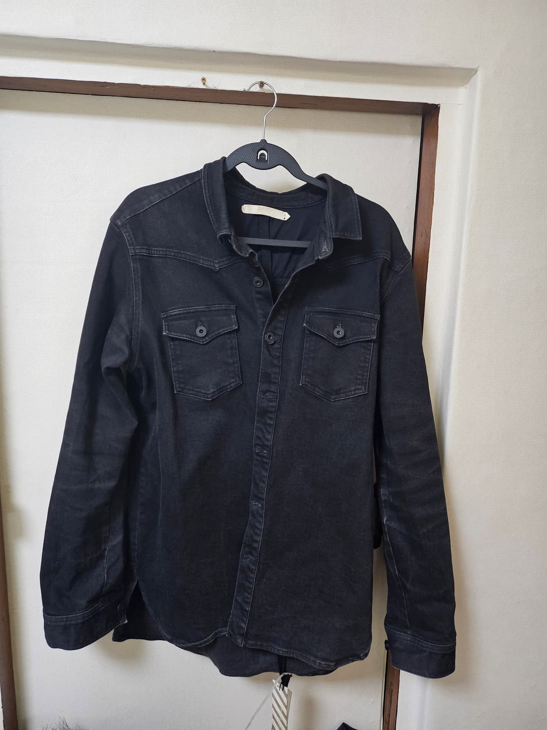 오프화이트 블랙 데님 자켓L 상품이미지1