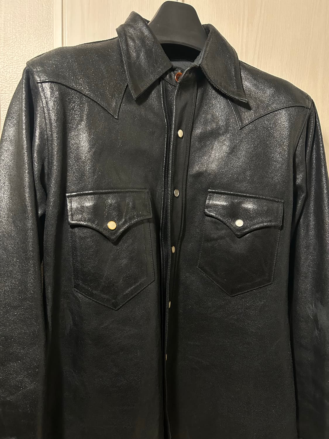 Cow Skin Suede 웨스턴 레더 셔츠 자켓 상품이미지8