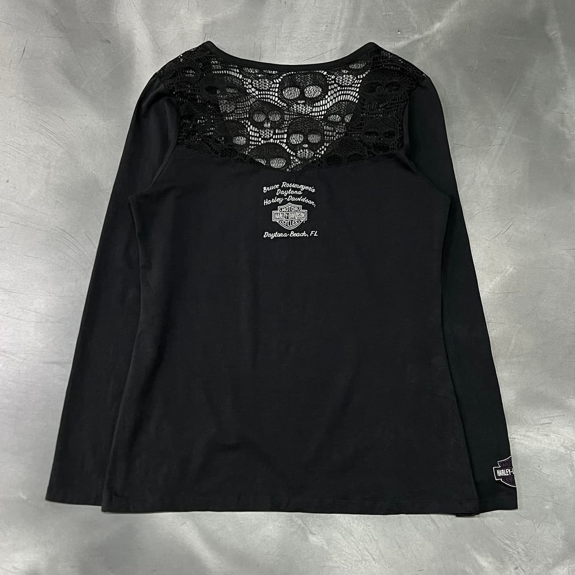  할리데이비슨 스컬 펀칭 긴팔티 y15134 상품이미지2