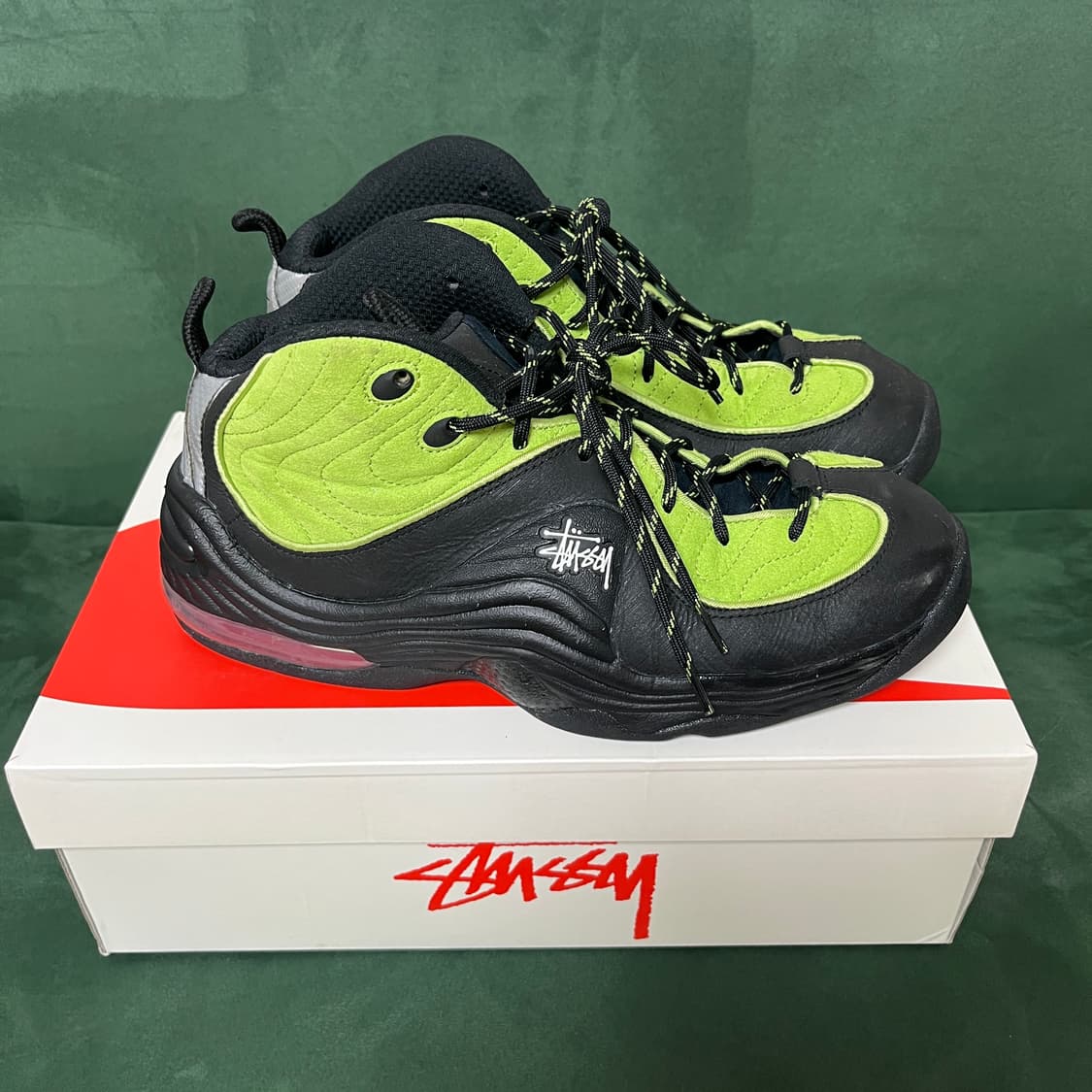 나이키 x 스투시 에어 페니 2 비비드 그린 앤 블랙 상품이미지1
