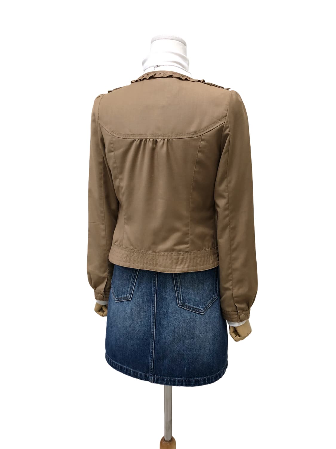 브라운 프릴 노카라 재킷 상품이미지8