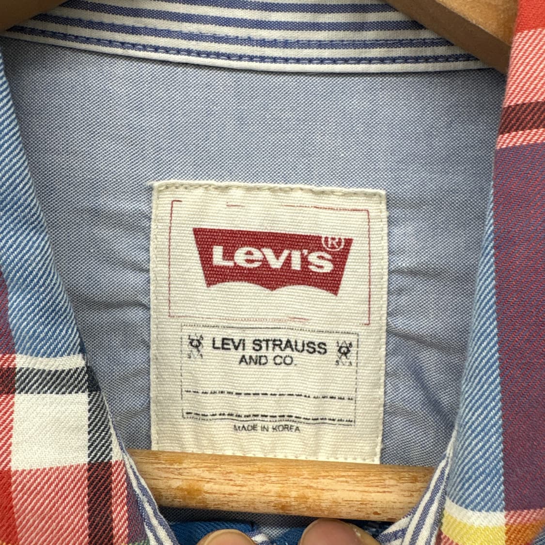 리바이스 블루 체크 긴팔 셔츠 남성 M 상품이미지4