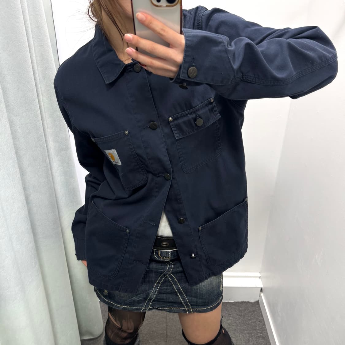 칼하트 네이비 코튼 자켓 상품이미지1