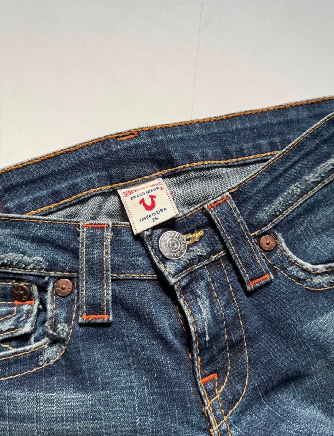 True religion 로우라이즈 진청 워싱 부츠컷 데님 팬츠 상품이미지5