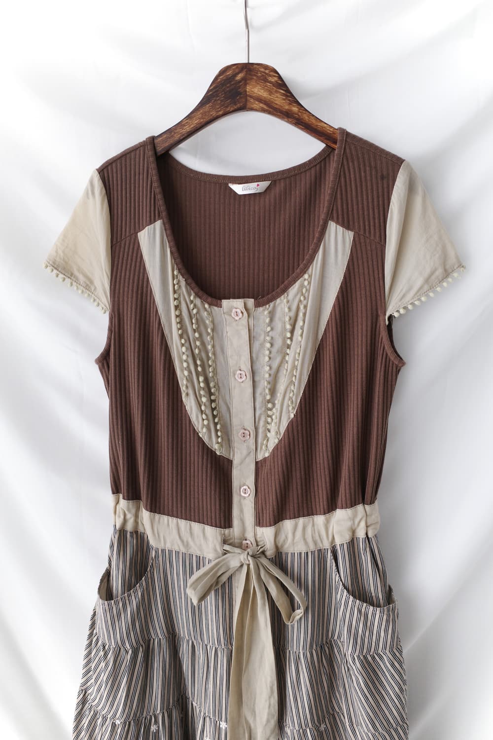 flower stirpe half one-piece 상품이미지3