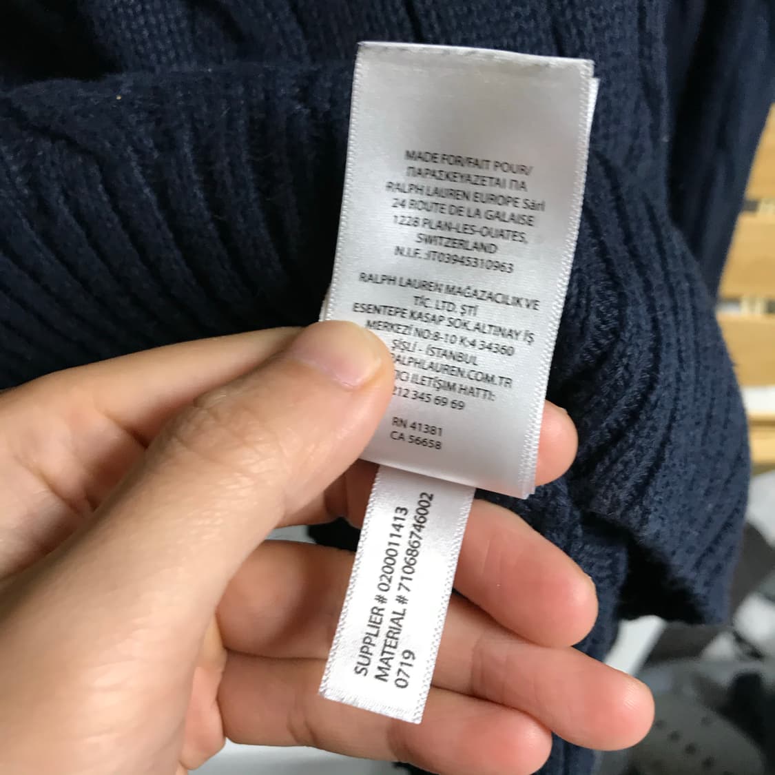 폴로 꽈배기 네이비 니트 상품이미지7