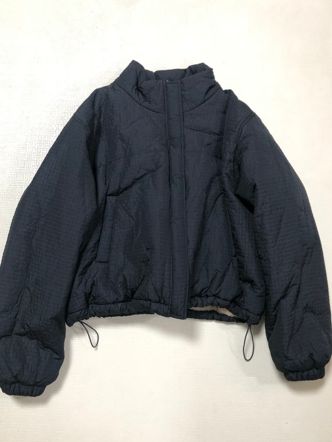 빈티지 블랙 체크 숏 패딩 상품이미지9