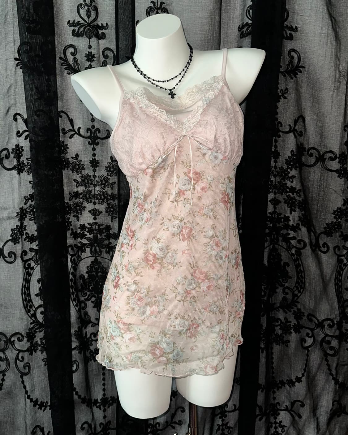 Flower-patterned lace slip 상품이미지1