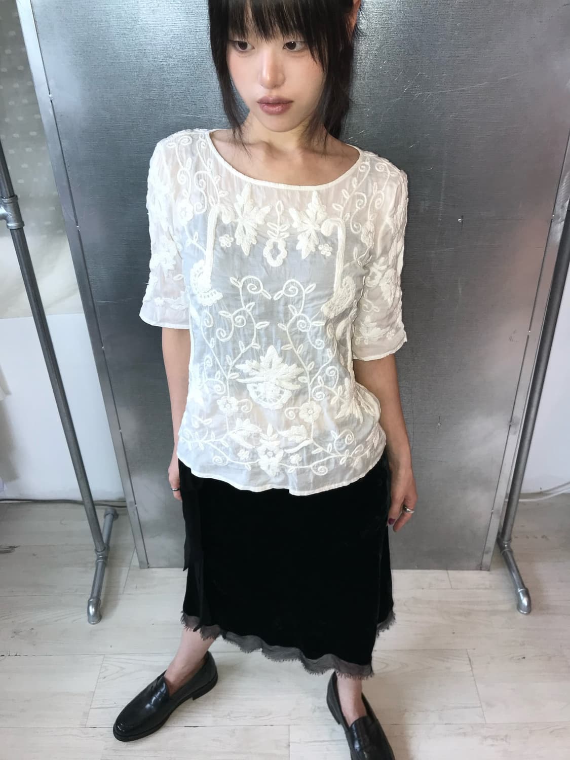 ⊹ Zara Embroidered Tee 상품이미지1