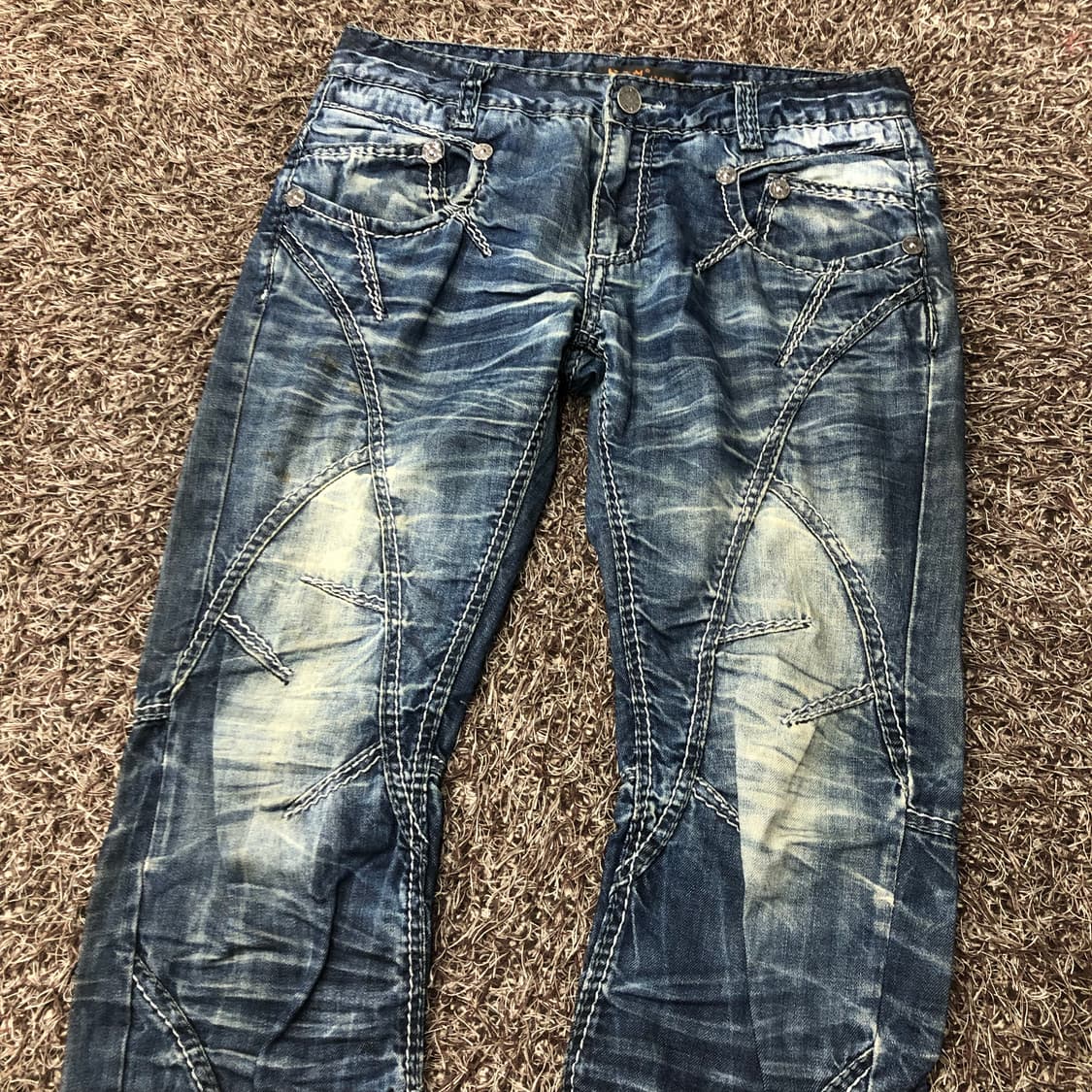 빈티지 워싱 스티치 데님 팬츠 상품이미지2