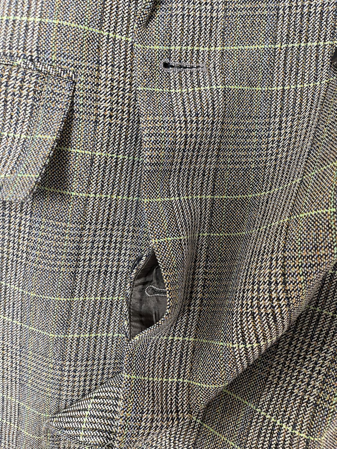 우영미 브라운 체크 롱 더블 자켓 50 사이즈 상품이미지9