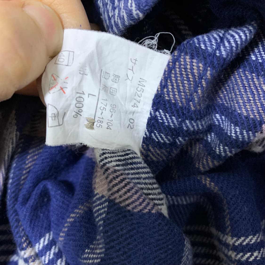 랭글러 네이비 체크 셔츠 남방 빈티지 남성 L 남녀공용 상품이미지5