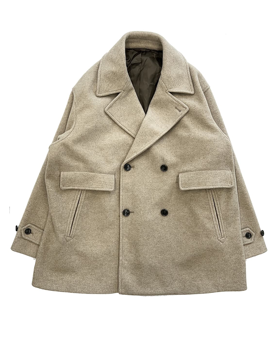 BEAMS 빔즈 더블 버튼 반코트 상품이미지1