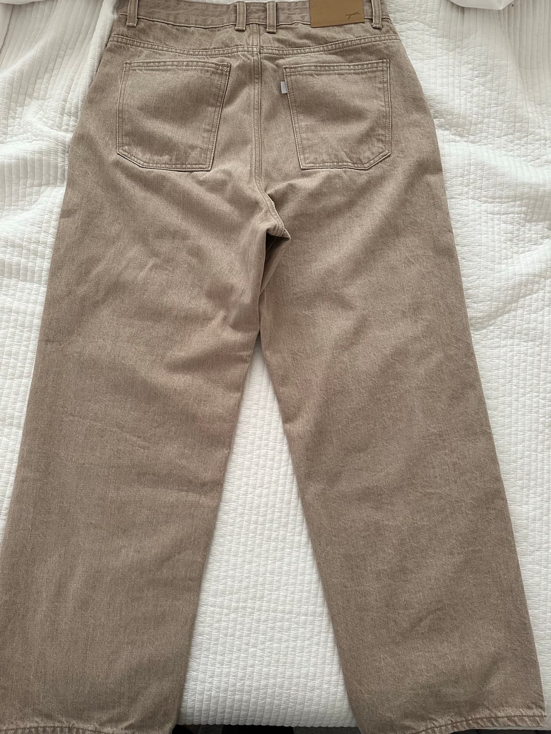 [M]유스 와이드 데님 팬츠 샌드 베이지 상품이미지2