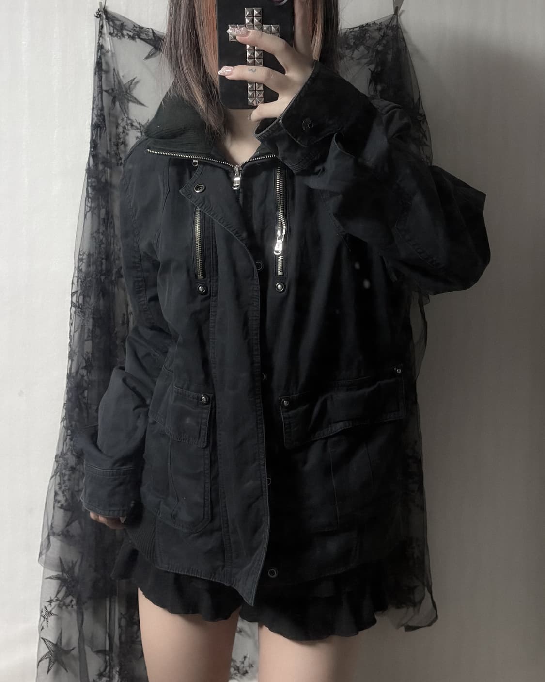 펑크 y2k 하이넥 포인트 자켓  상품이미지1