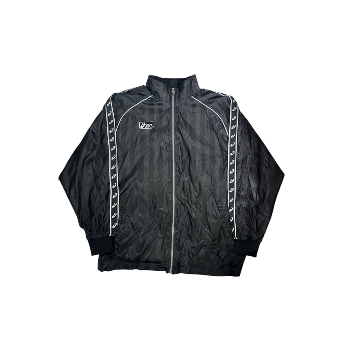 아식스 블랙 올드스쿨 화이트 사이드 라인 바람막이 자켓 XL 상품이미지5