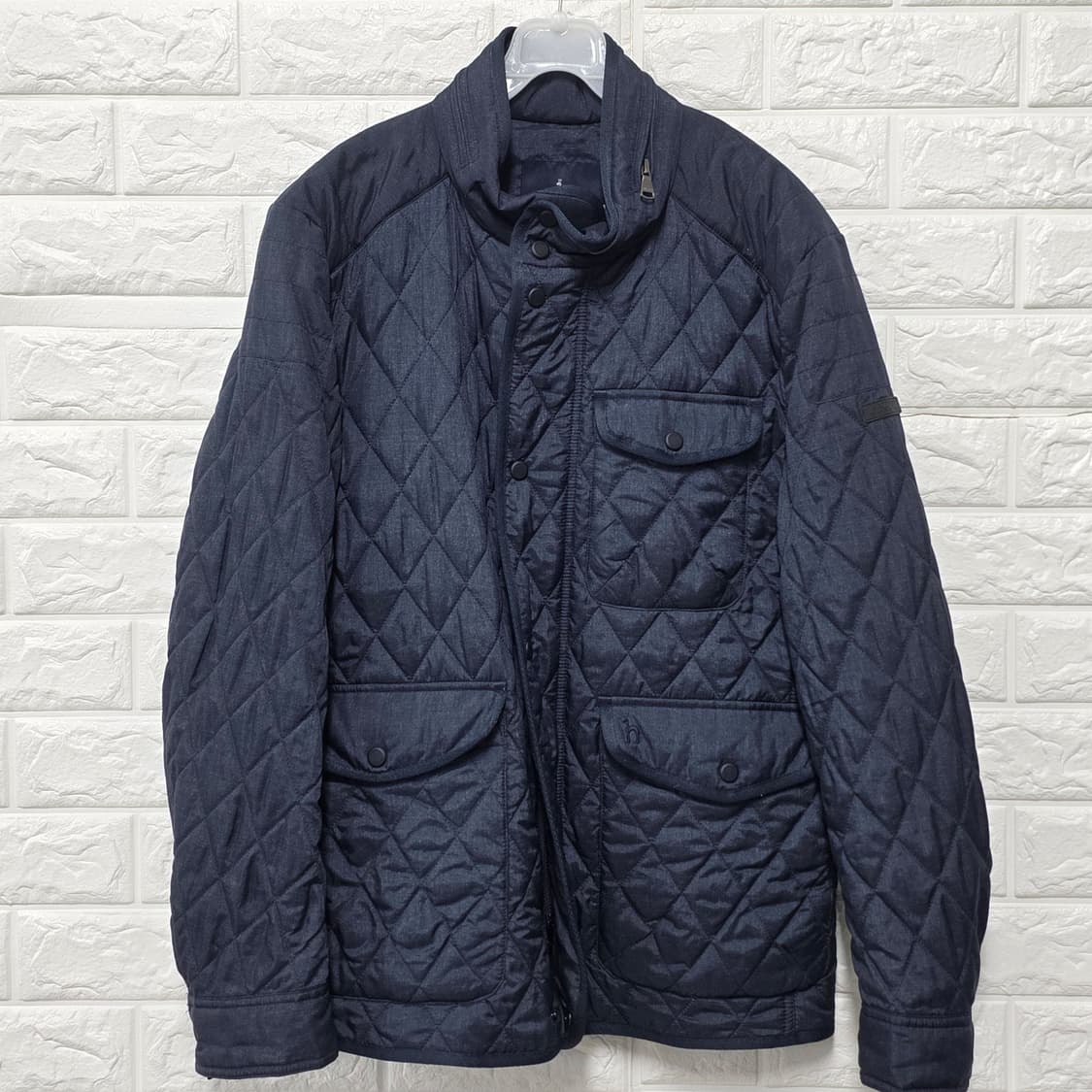 택포_ 헤지스 남성 퀄팅 자켓 네이비 100 상품이미지1