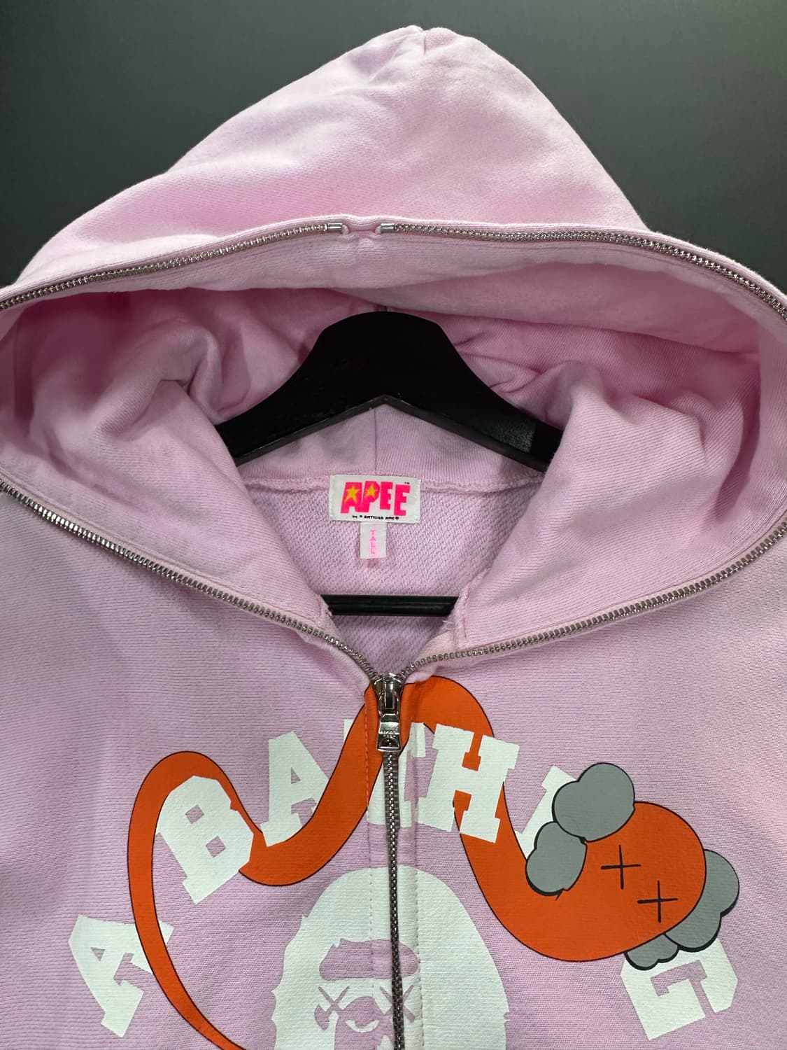 베이프x카우스 풀 후드집업 핑크 상품이미지6