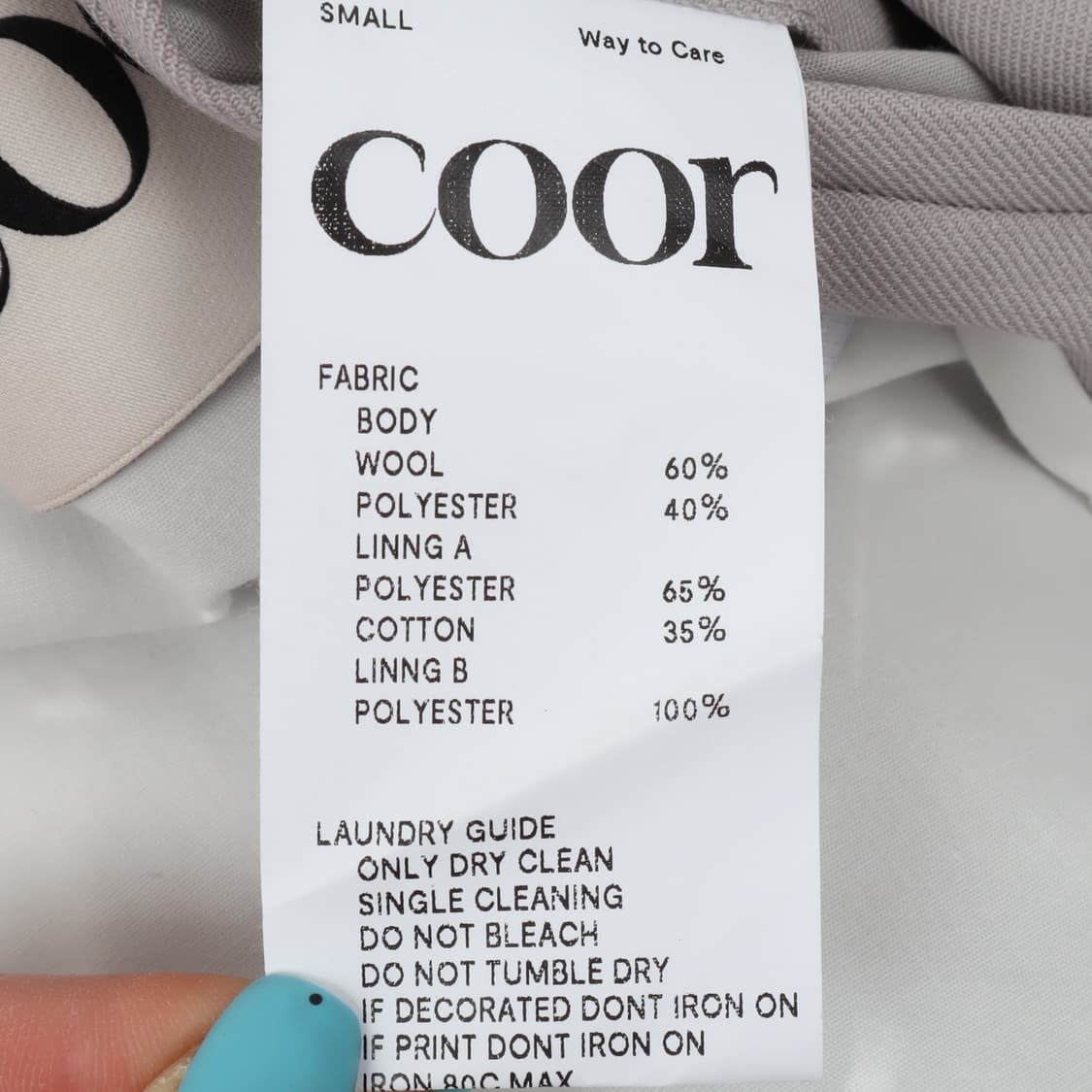Coor 쿠어 그레이 울 블루종 자켓 상품이미지8