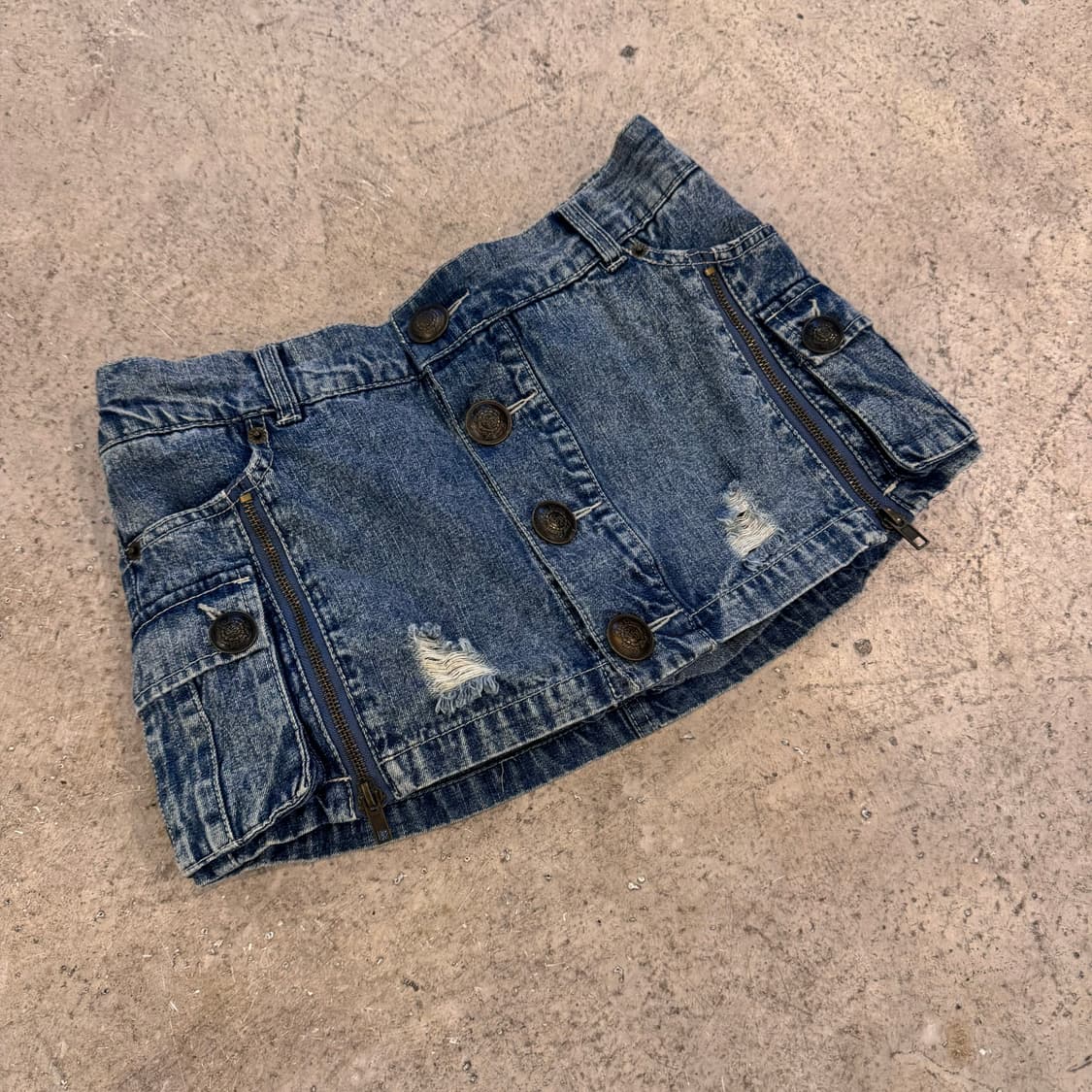 사이드 지퍼 슬릿 데님 스커트 팬츠 상품이미지2