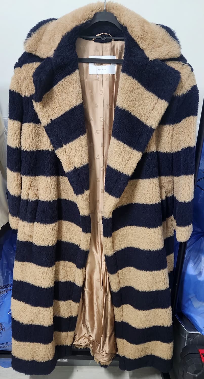 막스마라 테디베어 스트라이프 아이콘 롱코트34(55반정도) 상품이미지3