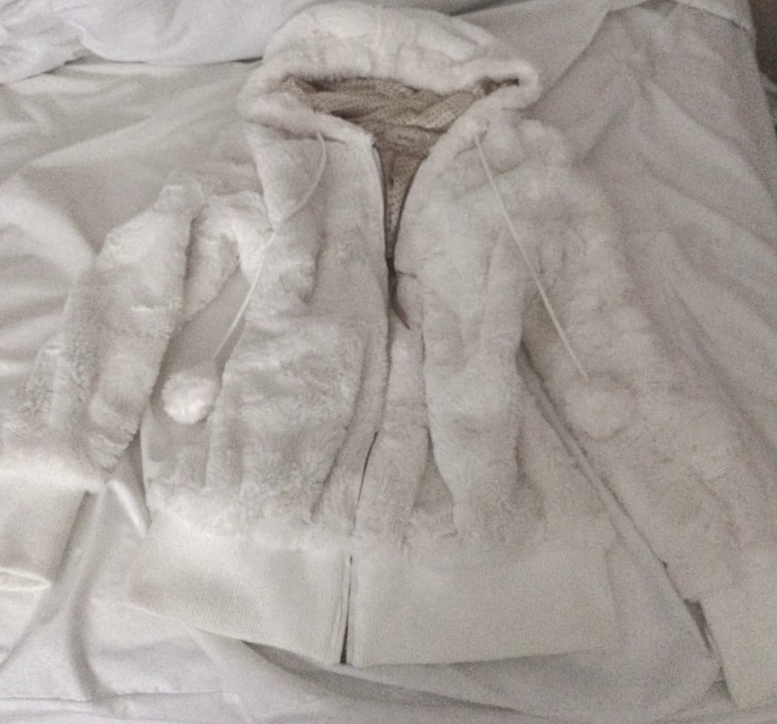 오네갸루 폼폼 후드 퍼 집업 자켓 히메 라떼 갸루 상품이미지1