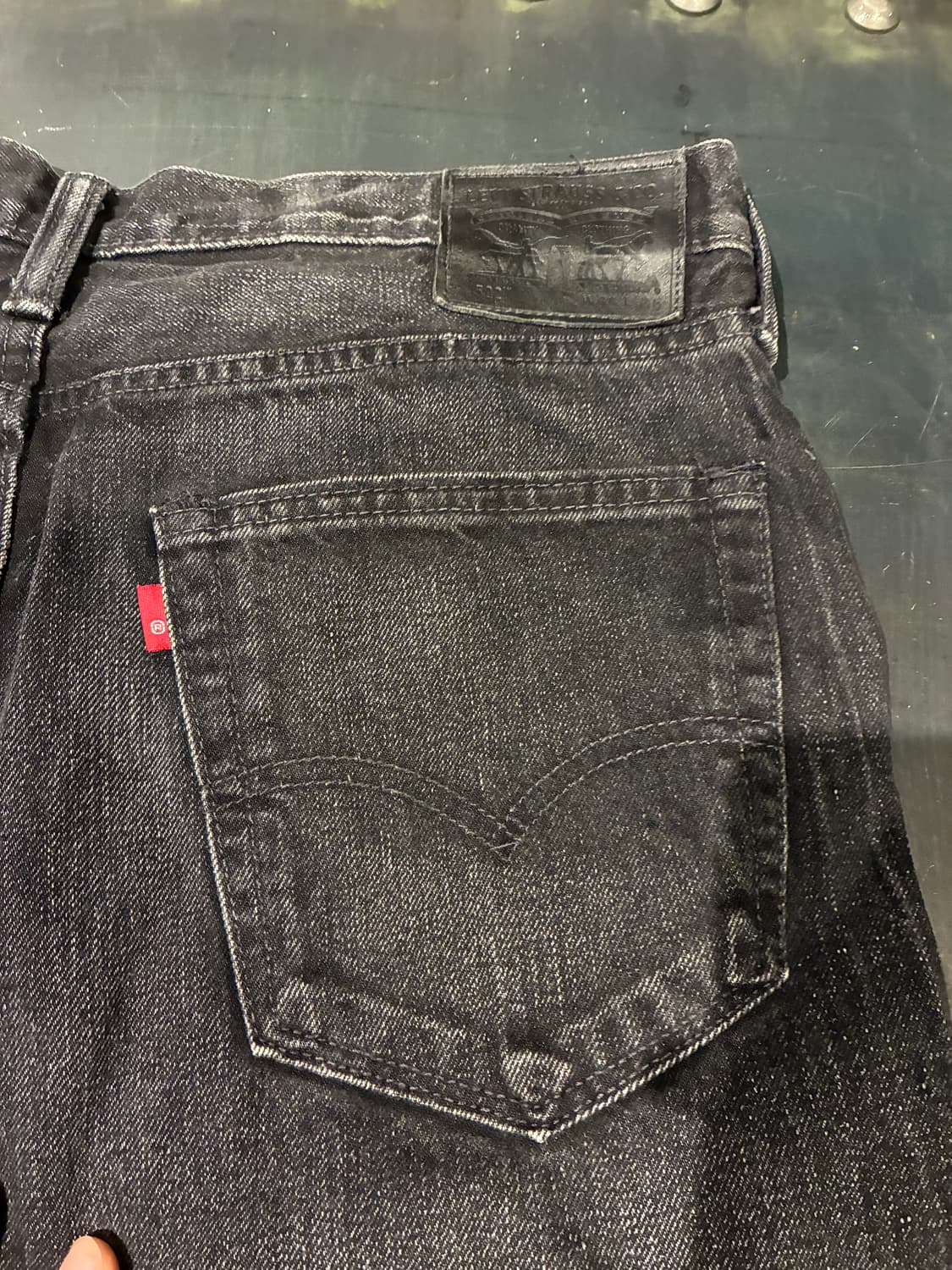 33) 리바이스 522 스트레이트 워싱 데님 흑청 상품이미지5