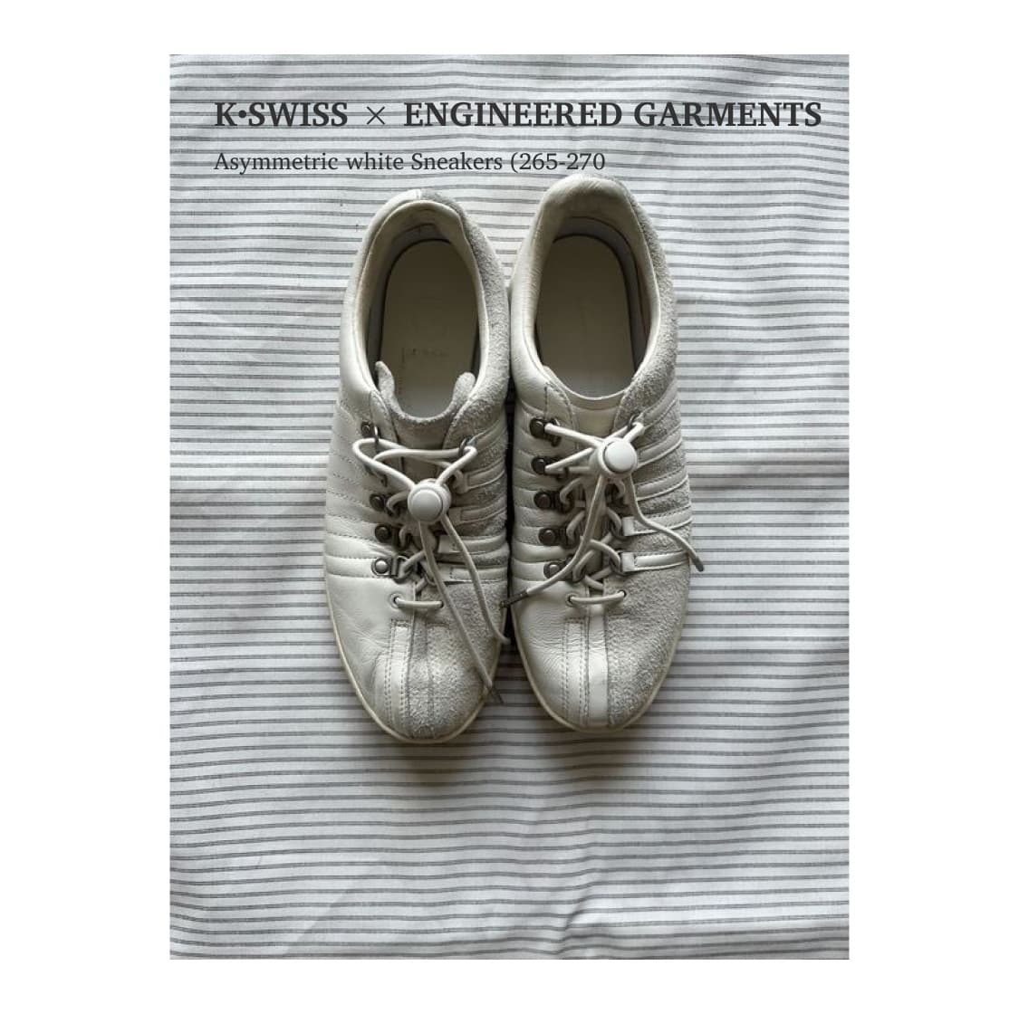 엔지니어가먼츠 x 케이스위스 비대칭 화이트 스니커즈 (265-270) 상품이미지1