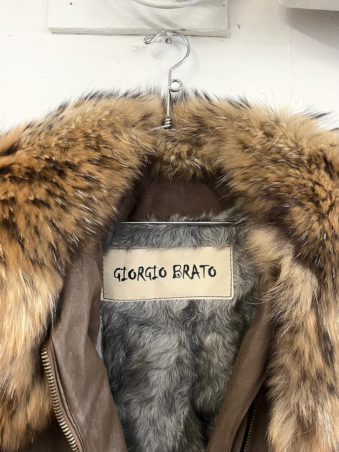 조르지오 브라토 폭스퍼 램스킨 레더 코트 상품이미지3