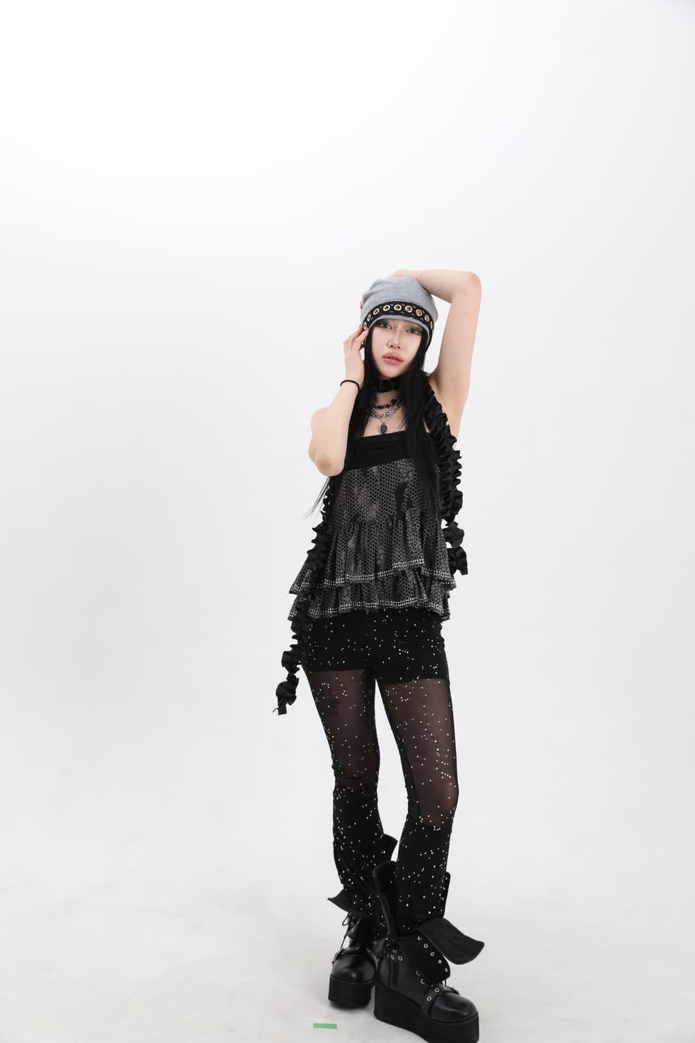 아일렛 레이스 핸드메이드 롱 비니 상품이미지5