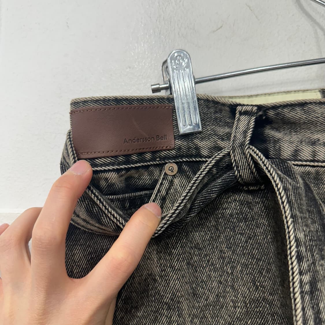 앤더슨벨 벨티드 카펜터 데님팬츠 상품이미지3