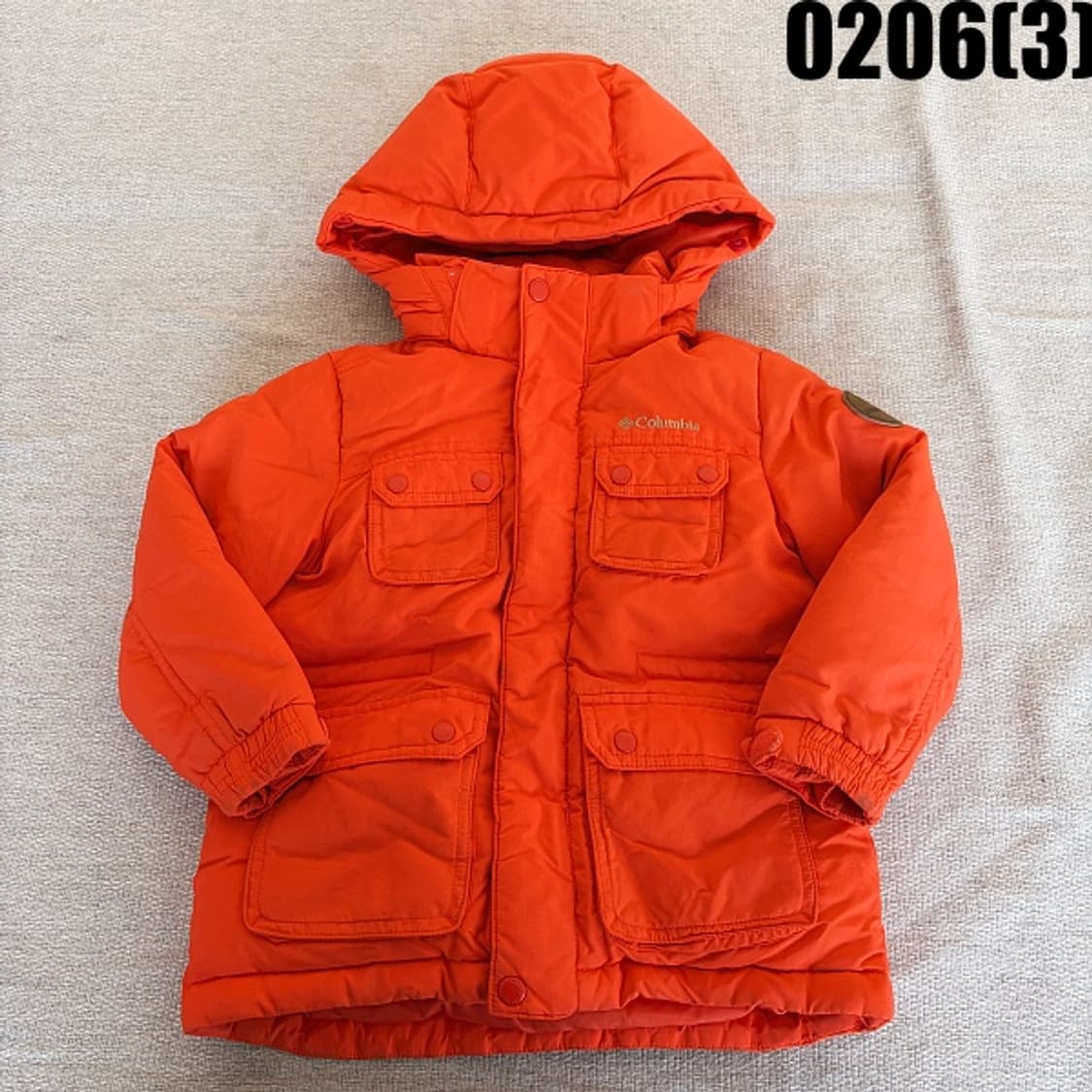 [110] 컬럼비아 키즈 여성 오리털 오렌지색 패딩 점퍼 0206(3) 상품이미지1