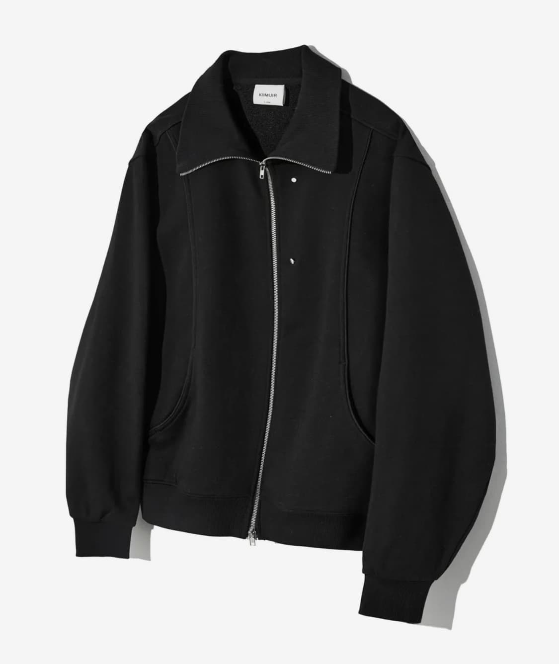 키뮤어 커브드 오버핏 빅카라 집업 블랙 상품이미지1