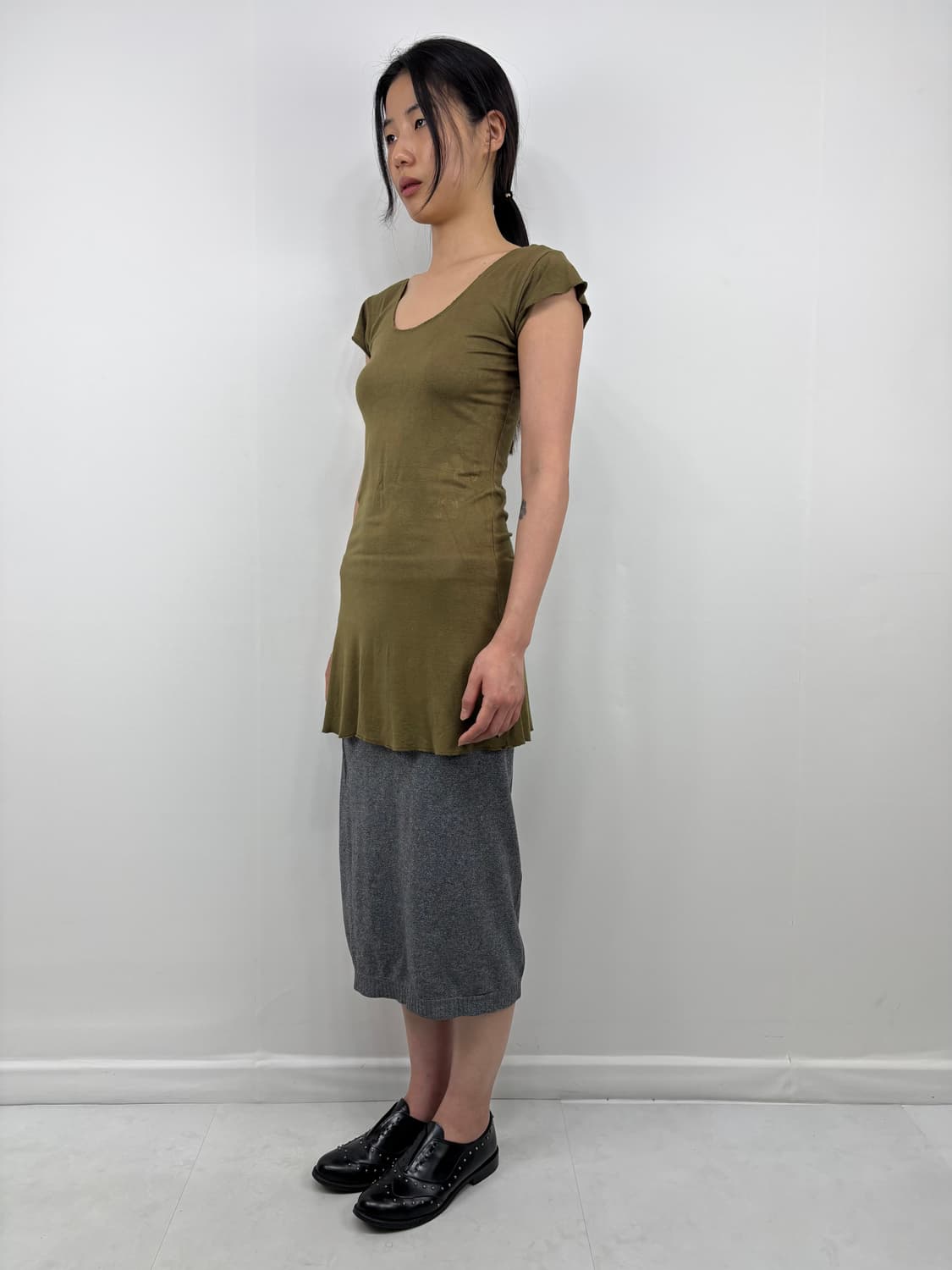 FLARED TEE OLIVE GREEN 상품이미지2