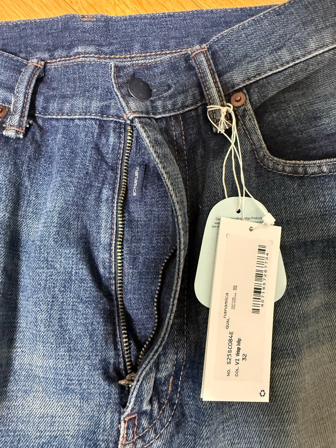 나나미카 셀비지 데님 빈티지 인디고 32 새상품 상품이미지3