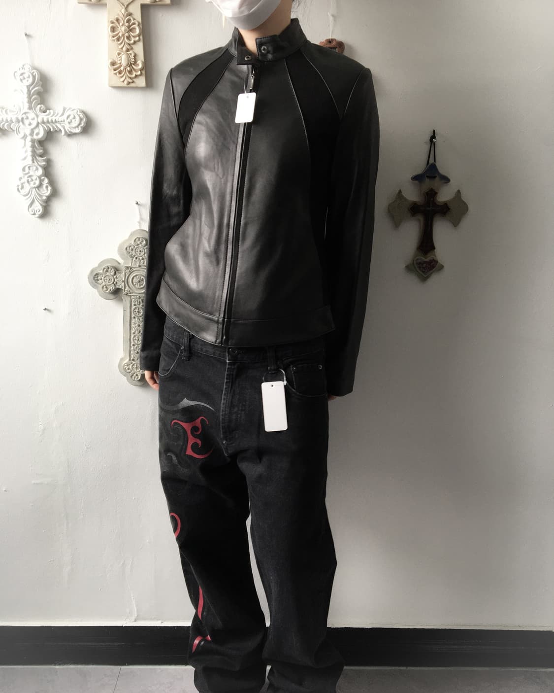 Line detail lamb leather jacket 상품이미지1
