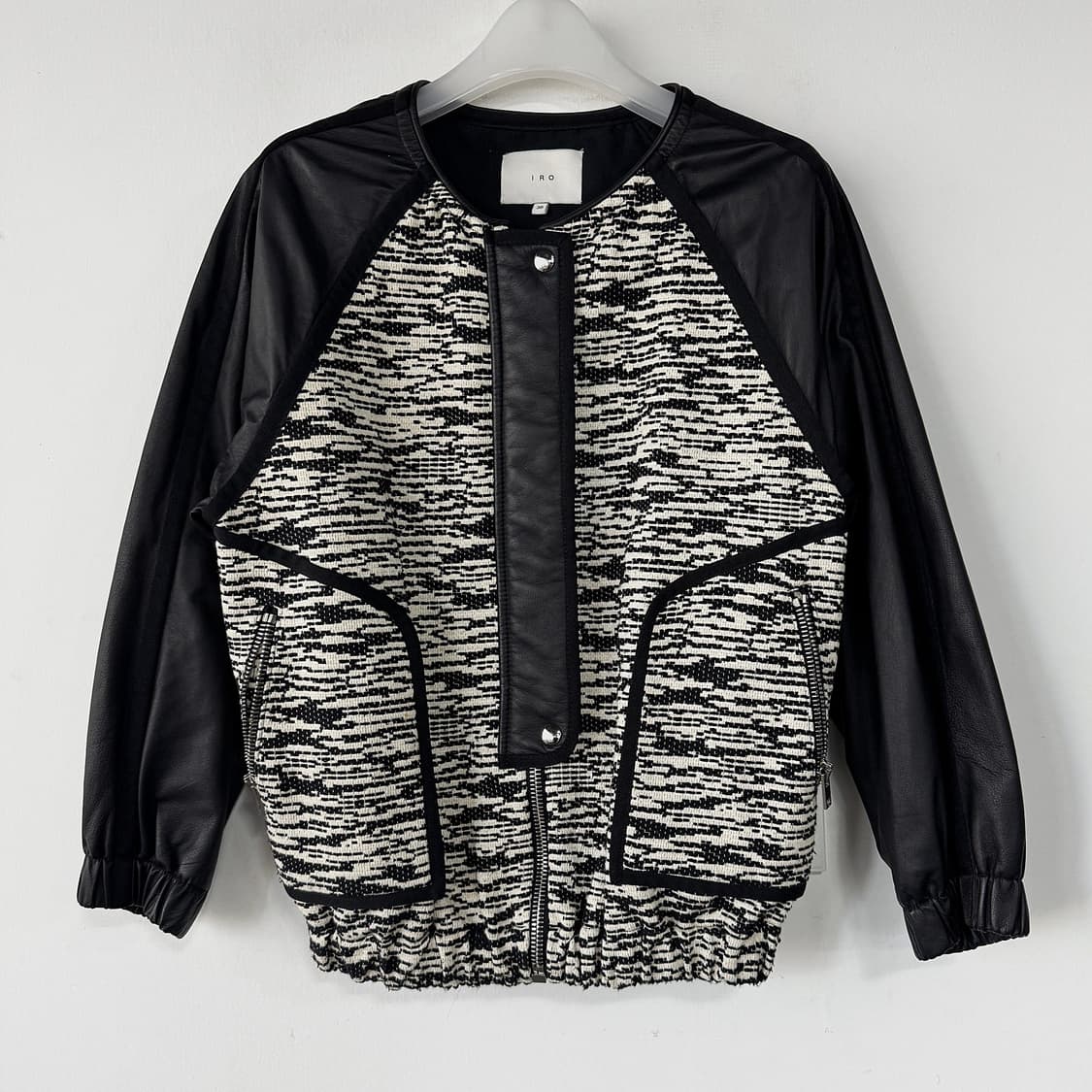 이로 IRO 레더 슬리브 니트 봄버 자켓 상품이미지4
