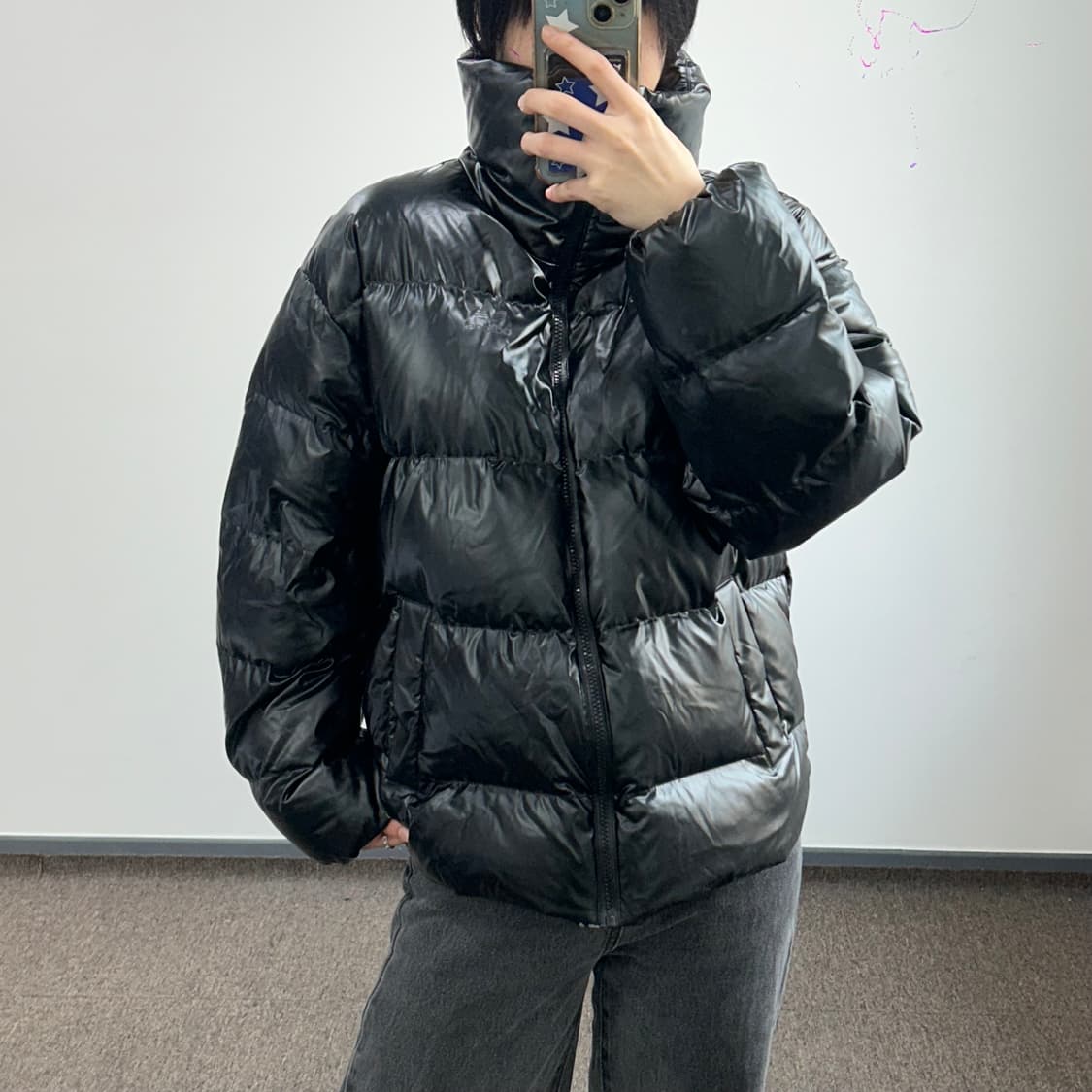 Adidas 아디다스 하이넥 백 파이어버드 블랙 패딩 상품이미지1