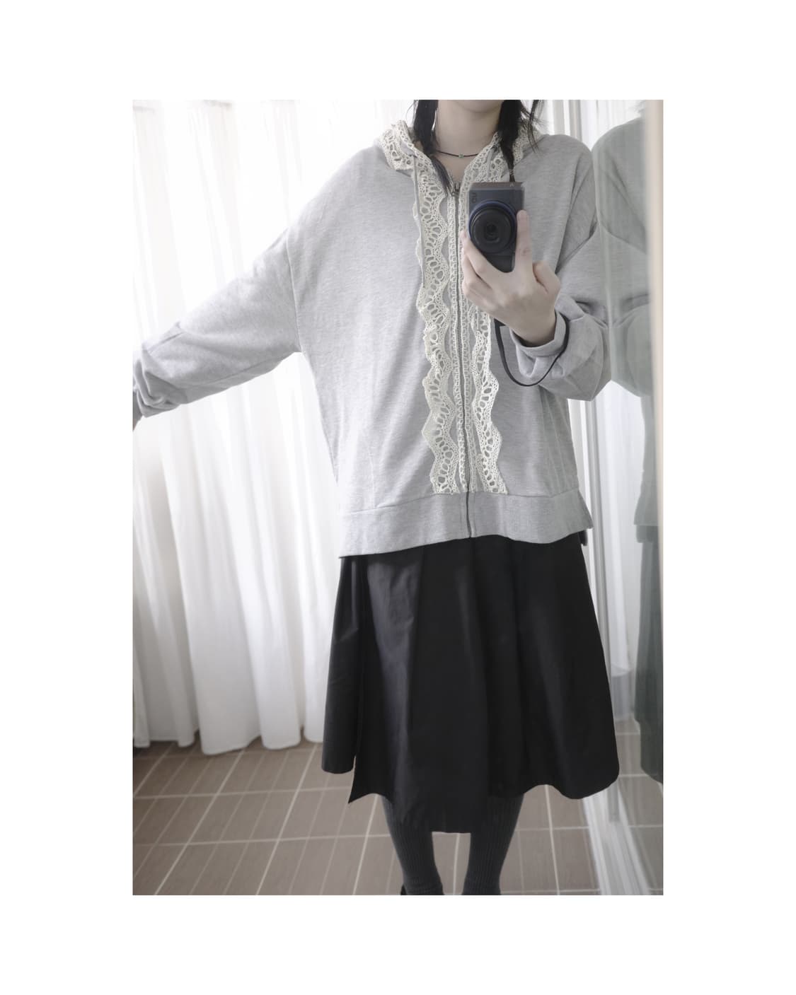 Lace grey hoodie  상품이미지6