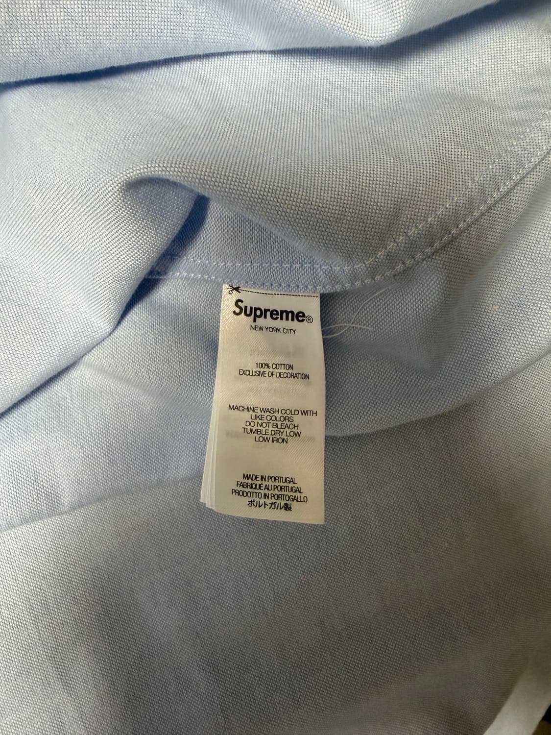 슈프림 반팔셔츠 하늘색 상품이미지5