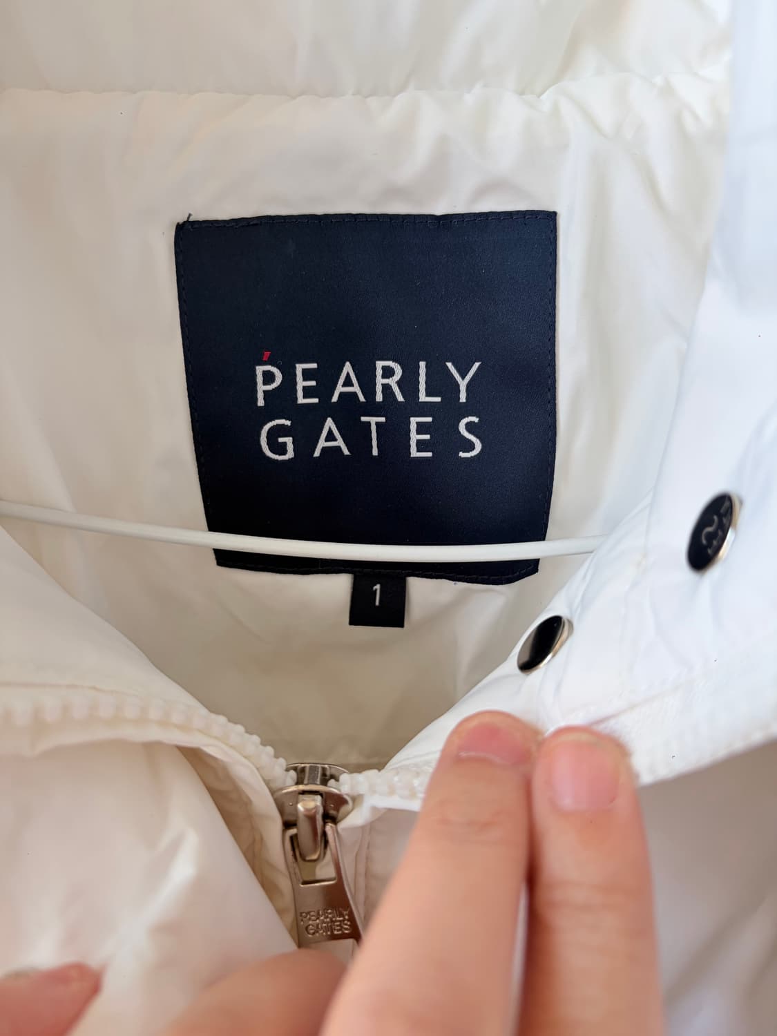 새상품 PEARLY GATES 화이트 퍼 다운 패딩 1사이즈 상품이미지3
