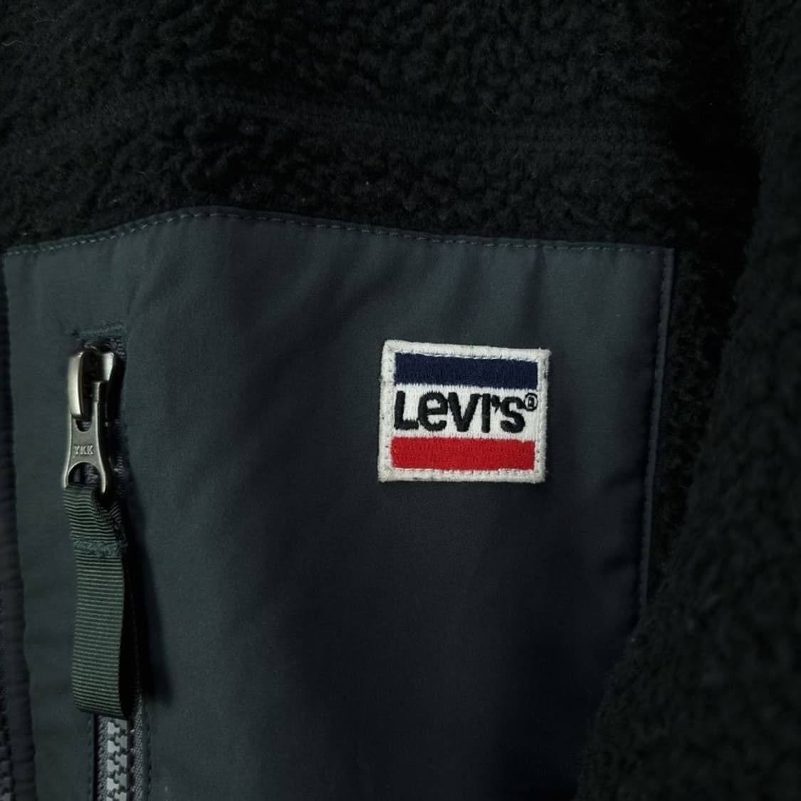 [리바이스] 로고 패치 쉐르파 플리스 자켓 블랙 M19625 상품이미지6