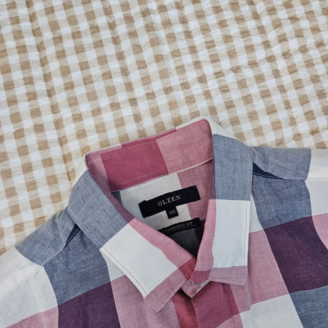 올젠 린넨 반소매 셔츠 남자100 상품이미지2