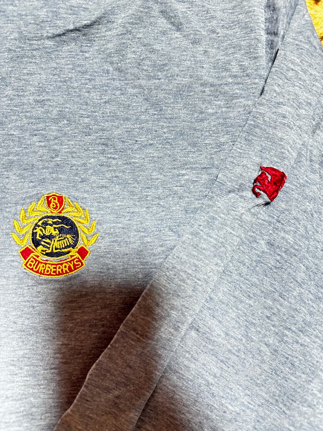 버버리 그레이 긴팔 폴로 티셔츠 LL 상품이미지3